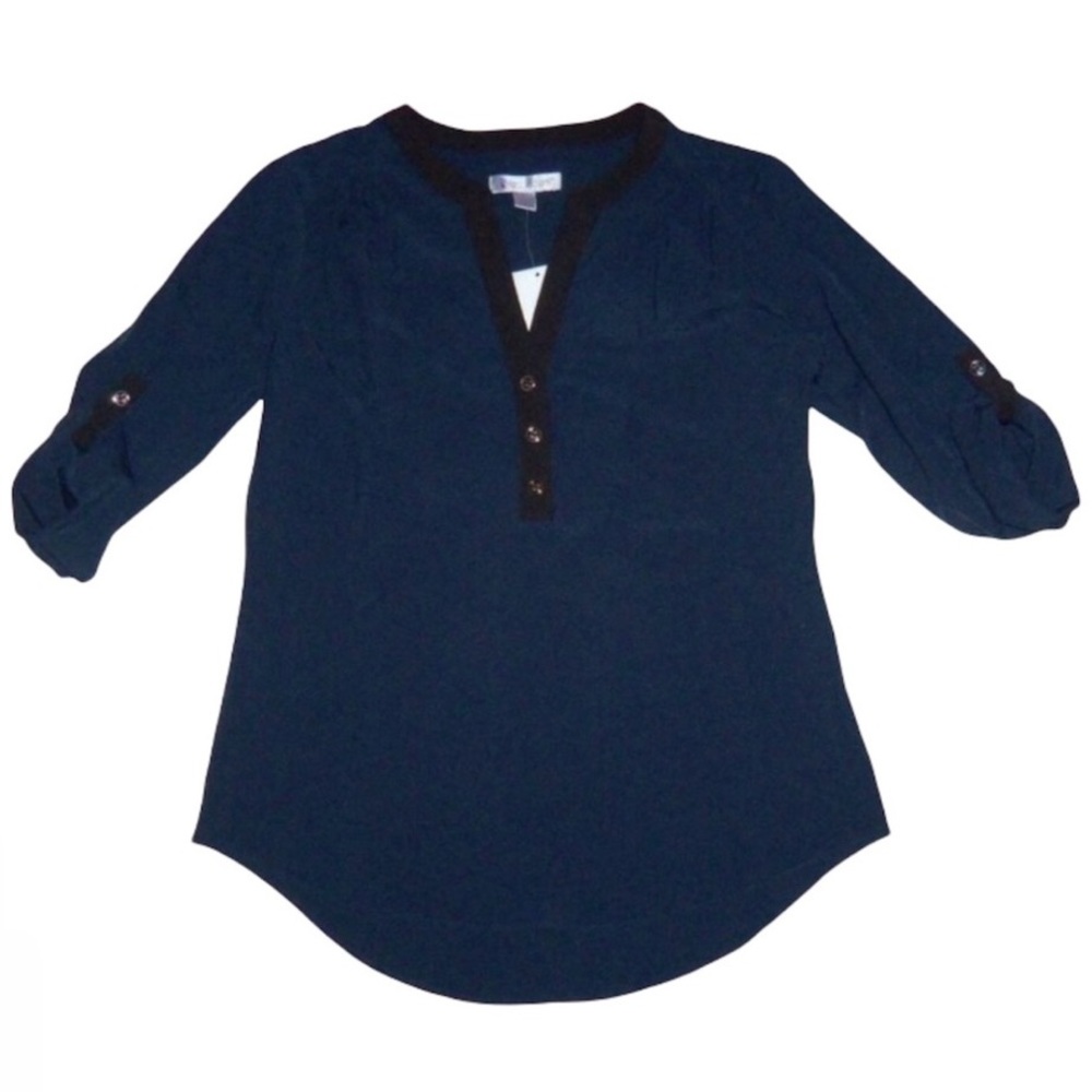 Lilac Bloom Blue Popover Top Blouse - Women’s Small - NWT